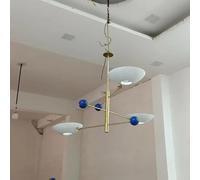 NOKXDKJWT Lampadario da soffitto a Sospensione in Ottone Bianco a 3 Bracci della metà del secolo. Apparecchio di Illuminazione Italiano