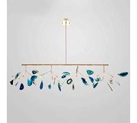 NOKXDKJWT Lampadario Decorativo postmoderno G4, plafoniera Regolabile per Bar corridoio Sala da Pranzo, Ramo in Pietra Agata lucciola Colore Sputnik Durante Oro Chiaro e Agata Blu 16