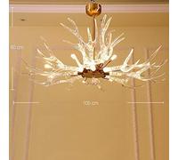 NOKXDKJWT Lampadario in Corna acrilica Trasparente Illuminazione Lampade in Corno di Cervo retrò Decorazione Domestica Illuminazione Senza Rotture, Lampadario a LED (3 Piani