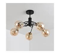 NOKXDKJWT Lampadario in Vetro a 1 Luce con Paralume a Forma di Zucca Illuminazione a Sospensione a soffitto Singolo per Bagno, Soggiorno, Isola Cucina, Droplight dell'hotel
