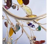 NOKXDKJWT Lampadario Moderno colorato per Sala da Pranzo e Camera da Letto - Design lucciola in Agata a 8 luci con Foglie Blu - Elegante Decorazione per l'illuminazione della Fattoria