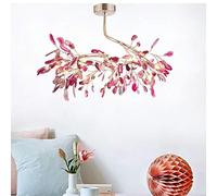 NOKXDKJWT Lampadario Moderno colorato per Sala da Pranzo e Camera da Letto - Design lucciola in Agata a 11 luci con Foglie Blu, Perfetto per l'arredamento della Fattoria