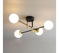 NOKXDKJWT Lampadario molecolare Moderno E27, Luce Crema a 8 Teste, Lampada da soffitto Minimalista, per Camera da Letto Soggiorno Sala da Pranzo Illuminazione Studio/Crema/4 Teste