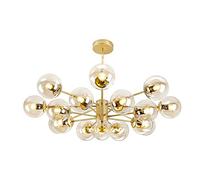 NOKXDKJWT Lampadario Sputnik dell'industria Moderna, lampadario Sfera di Vetro Duglobes sospeso a soffitto E27 Plafoniere per Cucina, Sala da Pranzo/Golden./16 Head