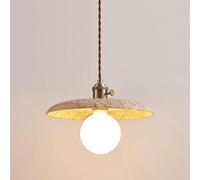 NOKXDKJWT Lampade a Sospensione da Fattoria Giapponese Lampada a Sospensione in Ottone Spazzolato Dorato Lampadario Nordico retrò in Pietra Gialla per l'atrio del Ristorante dell'isola della Cucina