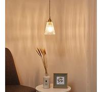 NOKXDKJWT Moderna Lampada a Sospensione Piccola a Testa Singola, Amen Sala da Pranzo Vintage Bar Cucina Isola Lampadario con Paralume in Vetro Lampadari a Sospensione a soffitto