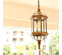 NOKXDKJWT Plafoniera Lampada a Sospensione Droplight Lanterna Lampadario Esterno Alta Luce Vetro Alluminio Patio Esterno Impermeabile Rustico Paesaggio Regolabile Villa Portico Terrazza E27