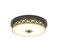 NOKXDKJWT Plafoniera LED Rustica dimmerabile Soggiorno corridoio casa di Campagna Camera da Letto soffitto Deco Vintage, lampadario retrò con Paralume in Vetro Rotondo per Bagno Sala da Pranzo Cucina