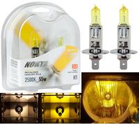 Nokya 2500K Giallo H1 Nok7617 55W Due Lampadine Testa Luce Alto Beam Ricambio OE