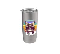 NOLA - Bel nome da ragazza con un gatto cool Bicchiere termico in acciaio inox doppia parete