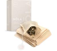 NOLA Bustine monouso per tè sfuso (100 pezzi) - biodegradabili e riciclabili - con coulisse - 9,5 x 8 cm - adatte anche per teiere, marrone
