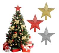 Nolace 3 Pezzi Glitter Stella Albero di Natale 20 * 20 CM Stella di Natale Rosso Oro Argento Puntale Albero per Decorazioni Natalizie Decorazioni per Feste Capodanno Decorazionis L Alberos Natales