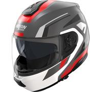 Nolan N100-6 Cinetico 361, casco flip up XL female Opaco Grigio Scuro/Bianco/Rosso/Nero