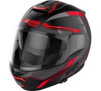 Nolan N100-6 Surveyor N-Com Casco, nero-rosso, taglia 2XS per maschi