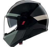 Nolan N120-1 Blocco 358, casco modulare XL female Nero/Grigio Scuro/Verde/Beige