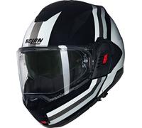 Nolan N120-1 Lineo N-Com Casco, nero/bianco/argento, Taglia L (60)
