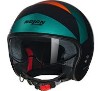 Nolan N21 06 Tangente Casco Jet, nero-verde-arancione, taglia M per maschi