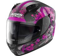 Nolan N60-6 Eufor Casco, nero opaco/rosa, Taglia XS (55)