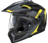 Nolan N70-2 X 06 Skyfall N-Com Casco, nero/grigio/giallo, Taglia S (56)