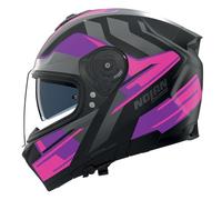 Nolan N80-8 Trittico 358, casco integrale XXS female Opaco Nero/Grigio Scuro/Lilla/Fucsia