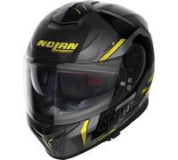 Nolan N80-8 Wanted N-Com Casco, nero-grigio-giallo, taglia S per maschi