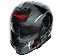 Nolan N80-8 Wanted N-Com Casco, nero-grigio-rosso, taglia 2XS per maschi