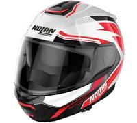NOLAN NOLAN - Casco N100-6 Surveyor N-Com Metal Bianco / Rosso / Nero / Metal Nero M
