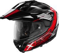 Nolan X-552 Ultra Carbon Dinamo N-Com Elmetto, nero-bianco-rosso, taglia S per maschi