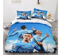 NOLEGA Phil Foden 100% Cotone 3 Pezzi Copripiumino Set Composto, Letto Per Bambini, Biancheria Da Letto Set 3 Pezzi, Biancheria Da Letto in Poliestere(England Football Star,Double（200x200cm）)