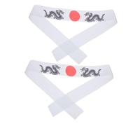NOLITOY 1 Paio turbante del fascia dei guerrieri gruppo musicale fascia da chef di sushi fascia da karate fascia da chef giapponese costume da cucina giapponese Poliestere bianca
