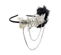 NOLITOY 1 Pc fascia con nappa di strass fermagli per con strass bande fascia nera fascia bianca bandana copricapo donna fascia per con nappa fascia di strass piuma