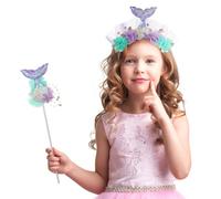 NOLITOY 1 Set magico a cerchio per Decorazioni per feste forma accessorio Bacchette sirene fai -da -te tiara sirena copricapo da festa fascia da sirena per plastica