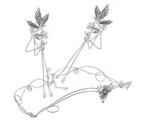 NOLITOY 1 Set orecchini di dichiarazione polsini dell'orecchio d'oro penzolare orecchie scrunchies earrings for women orecchini non piercing orecchini di metallo Acrilico Silver