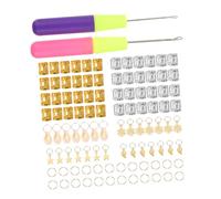 NOLITOY 1 Set Polsini Per Intrecciati Perline Intrecciare Uncinetti Anelli Fermagli Per a Coccodrillo Astuccio Spazzola Per Mollette Elastici Spillo Plastica