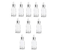 NOLITOY 10 pezzi Contagocce Ricaricabili in Vetro Trasparente con Pipetta per e Cosmetici per Miscele Te e Viaggi