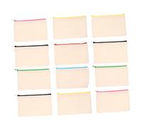 NOLITOY 12 pezzi Astucci in Tela Canvas Resistenti con Cerniera Pochette Multifunzionali per Penne Trucco e Te Borse Piccole Lavabili per Viaggi e Organizzazione Quotidiana Colore Casuale