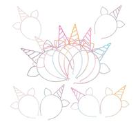 NOLITOY 12pezzi Cerchietto Unicorno Plastica Glitterata con Corno e Orecchie Adatto per Feste Tema e Eventi Cosplay Vestibilità Comoda e Sicura