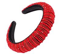 NOLITOY 1pezzi Crystal Hair Hoop Elegante Fascia Per Accessorio Cerimonia Per Donne e Ragazze Per Matrimoni e Feste Rosso