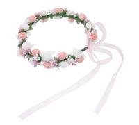 NOLITOY 1pezzi Ghirlanda Decorativa Per Sposa e Damigella Stile Coreano Accessorio Handmade Per Matrimoni e Vacanze Spiaggia Misti Rosa e Bianco