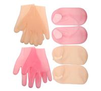 NOLITOY 1set Maschera Esfoliante Per Piedi e Mani Silicone Per Idratazione Notturna e Comfort Calzini e Guanti Idratanti Per Secca e Screpolata Completa Per Piedi e Mani Morbidi e Setosi
