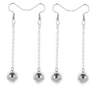 NOLITOY 2 paia Orecchini Pendenti Disco Ball in Lega con Finitura Specchio Argento e Oro Accessori Luminosi per Feste Balli e Festival Musicali