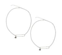 NOLITOY 2 pezzi Collana da Donna Catena Clavicola Creativa con Ciondolo Spilla Gigante di Gioielli Leggeri e Compatti come Talismano e Accessorio Moda per Maglioni