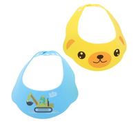 NOLITOY 2 Pezzi Cuffia da Bagno per Protezione Orecchie Visiera Regolabile Set Cane Giallo Escavatore Blu per Ragazzo Ragazza