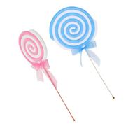 NOLITOY 2 pezzi Decorazioni Lollipop Grandi Rosso e Blu Modelli Realistici in Schiuma e Plastica per Foto Feste Compleanno Matrimoni e Vetrine Cake Shop