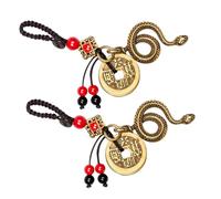 NOLITOY 2 Pezzi Portachiavi in con Monete Feng Shui Ciondolo Portachiavi per Fortuna Saggezza e Prosperità Decorazione Feng Shui per Casa e