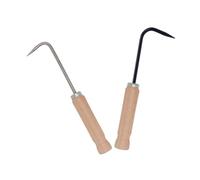 NOLITOY 2 Pezzi Strumento Estirpatore Erbacce da Giardino con Gancio Singolo in Acciaio Resistente e Manico in Legno Ergonomico Portatile Antiruggine e Leggero per Rimozione Radici