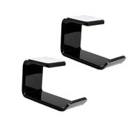 NOLITOY 2 pezzi Supporto per Cuffie Acrilico con Staffa e Nastro Biadesivo Forte Porta Auricolari Parete o Scrivania Salvaspazio Design Elegante e Protettivo per Cuffie Over Ear Nero