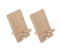 NOLITOY 2 Pezzi Supporto per Telefono e Tablet in Bambù Minimalista 2 Pezzi, Porta Cellulare da Scrivania Ergonomico Staccabile con Slot Ricarica, Organizer Compatto per Ufficio, Casa e