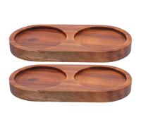 NOLITOY 2 Pezzi Vassoio Porta Macina e Pepe in Legno di Acacia Supporto per Macinini e Contenitori Spezie Base Antivibrazione per Cucina Ordinata e Decorativa