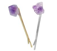 NOLITOY 2 Pz Forcina in Pietra Di Cristallo Nastro Incantesimi Corda Per Di Perle Mollette Per Da Donna Gemme Per Fasce Per Da Donna Bobby Metallo Violet